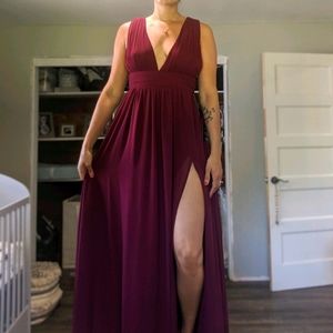 Burgundy bridesmaids dress